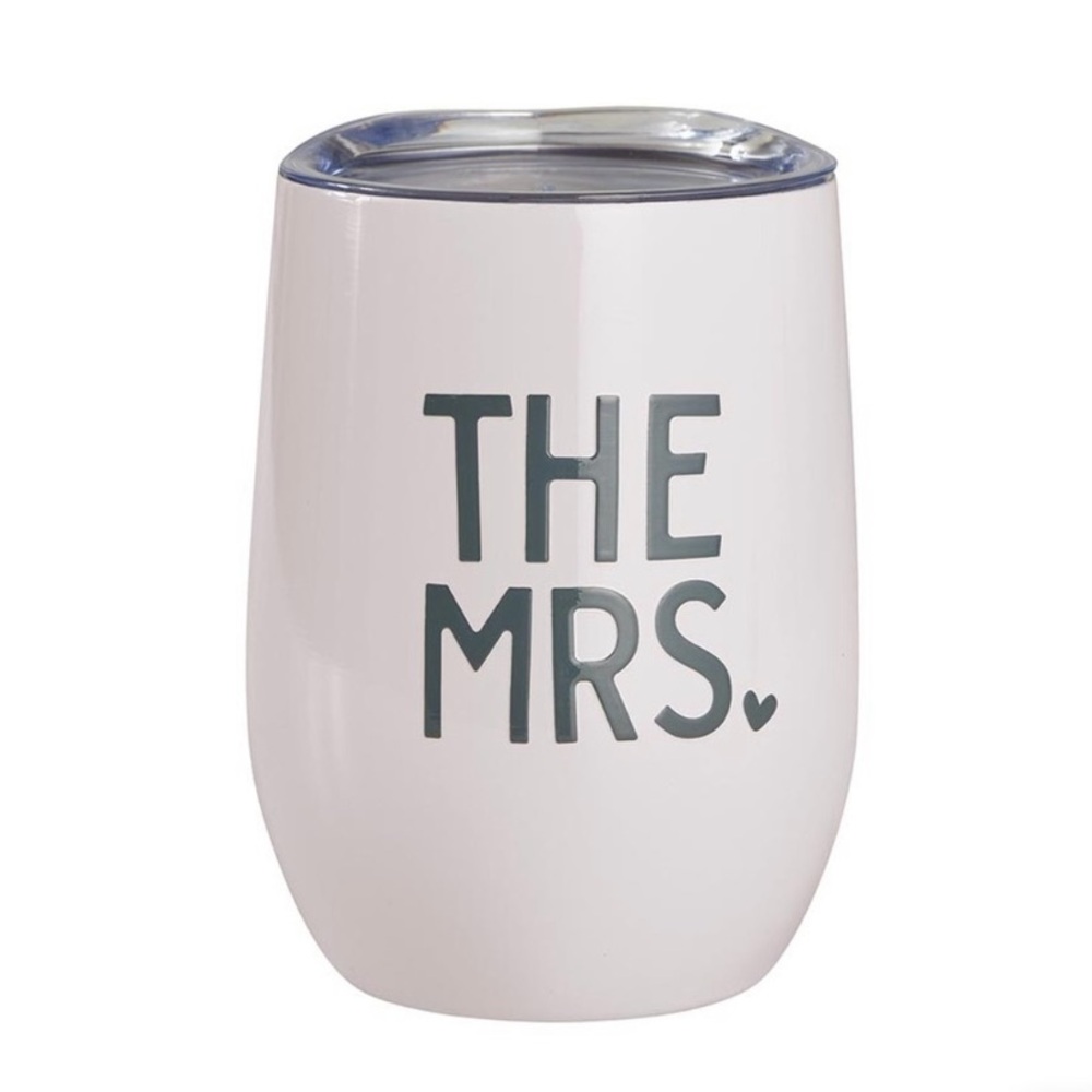 Stemless Wine Tumbler The Mrs. 12oz Blush Pink NWT
